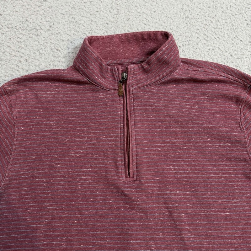 Johnnie O Pullover Mens Medium Red Performance Quarter Zip Golfer Cotton Sweater gallery