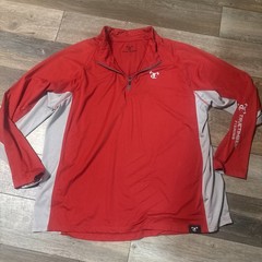 True Timber Fishing Athletic Pullover 1/4zip 2X Large Long Sleeve Red And Gray