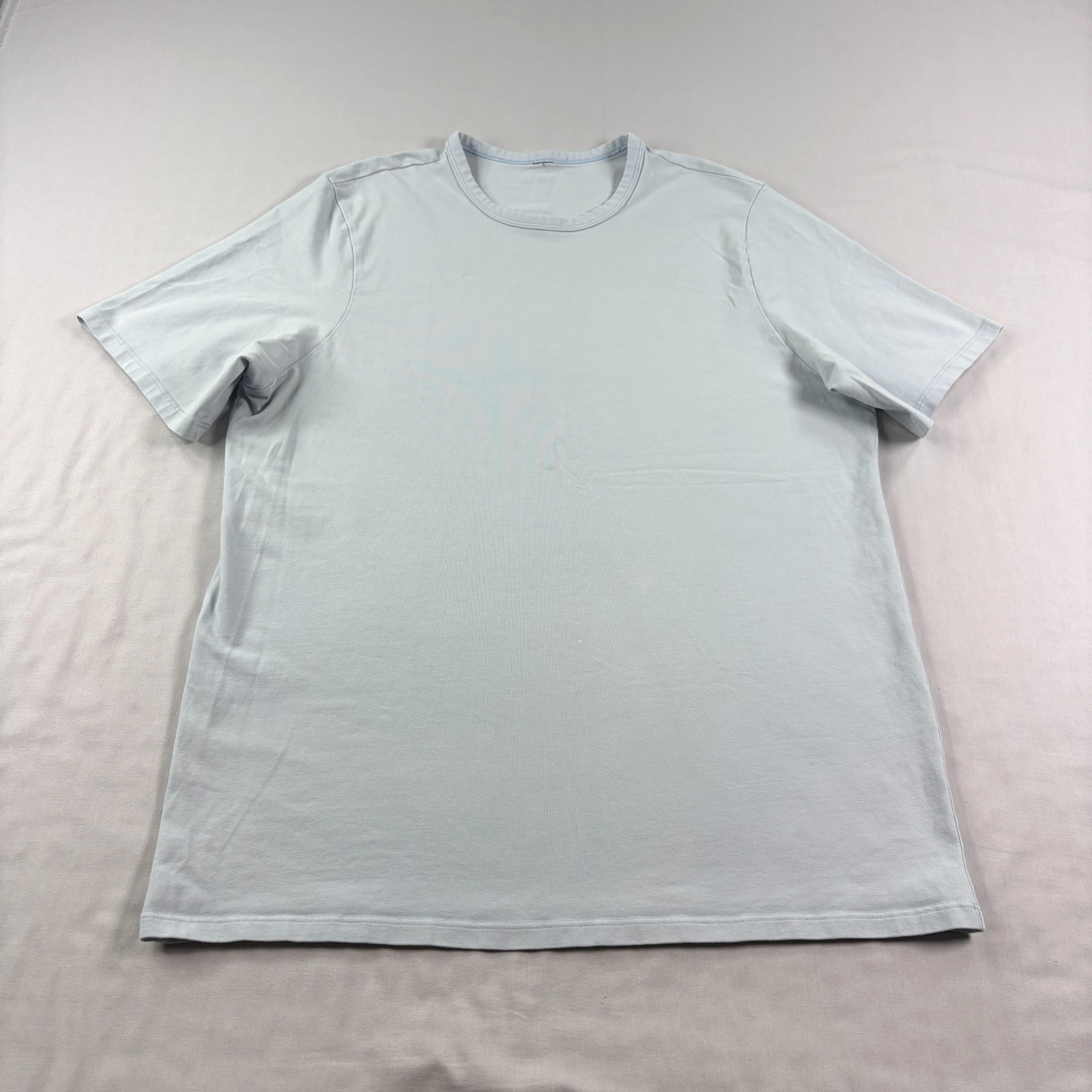 Lululemon Shirt Mens Medium Blue Crew Neck Athleisure Stretch Casual gallery