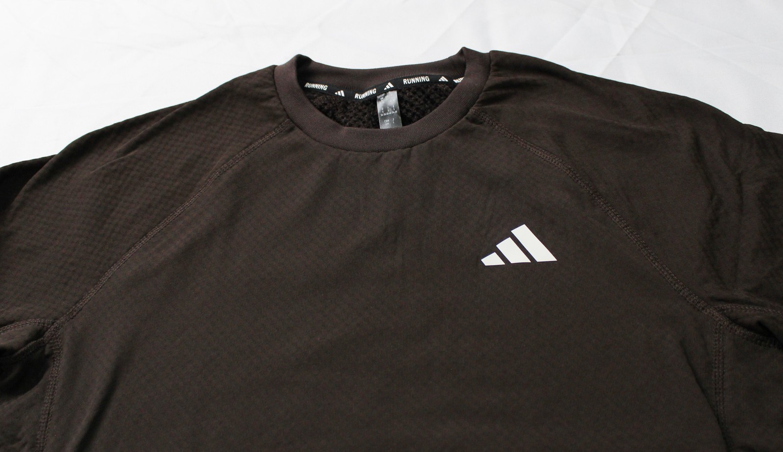 Adidas Men's Active Long Sleeve Running Logo Zip Pocket Top EJ3 Brown Small gallery