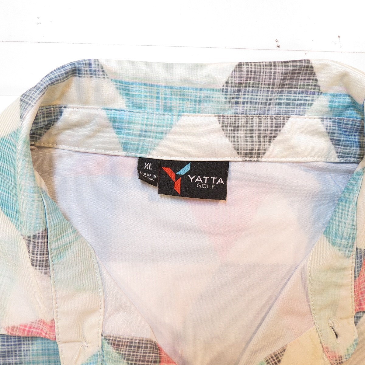 YATTA GOLF GEOMETRIC DIAMOND 3D PRINTED GOLFING GOLF POLO SHIRT Mens XL Colorful gallery
