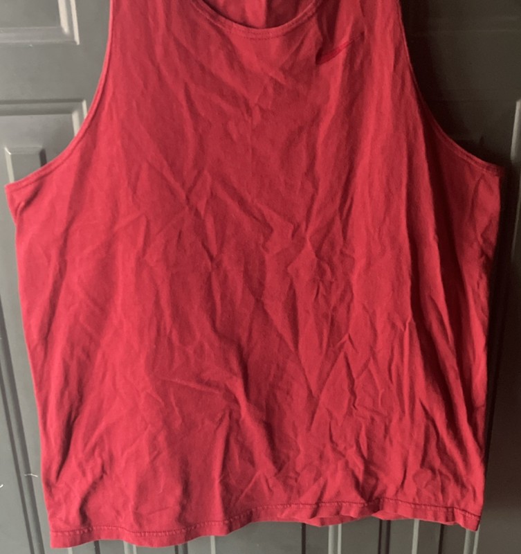 Vintage 90’s Nike Men's Sleeveless Scoop Neck Muscle Tank Top Red Cotton Size L gallery