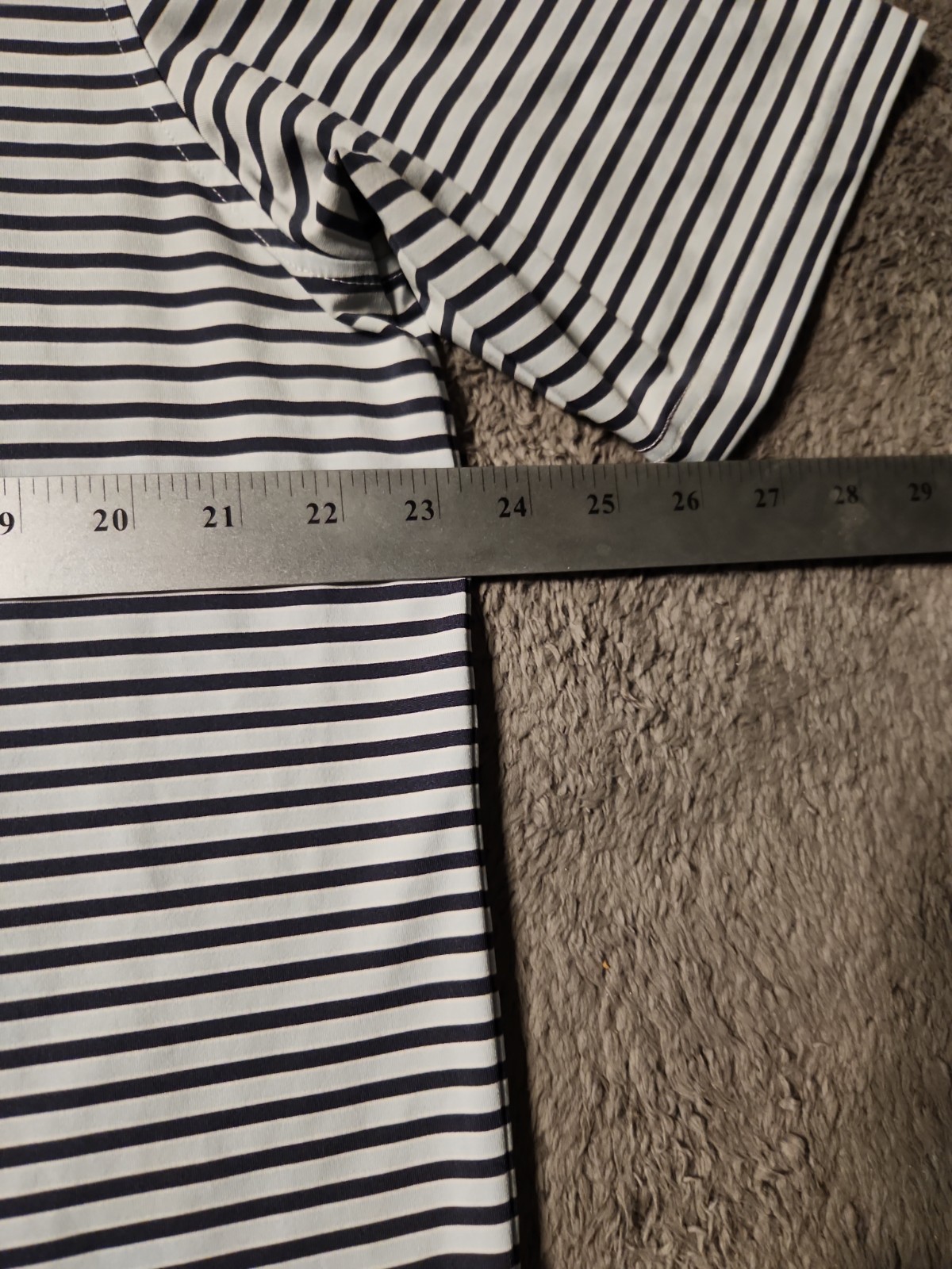 Troon North Logo Gray Striped Straight Down Golf Lightweight Polo Shirt Mens XL gallery