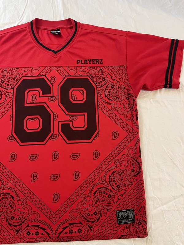 Players 69 Vintage Rare Football Large Jersey Mens Generation Hip-Hop Size Large gallery