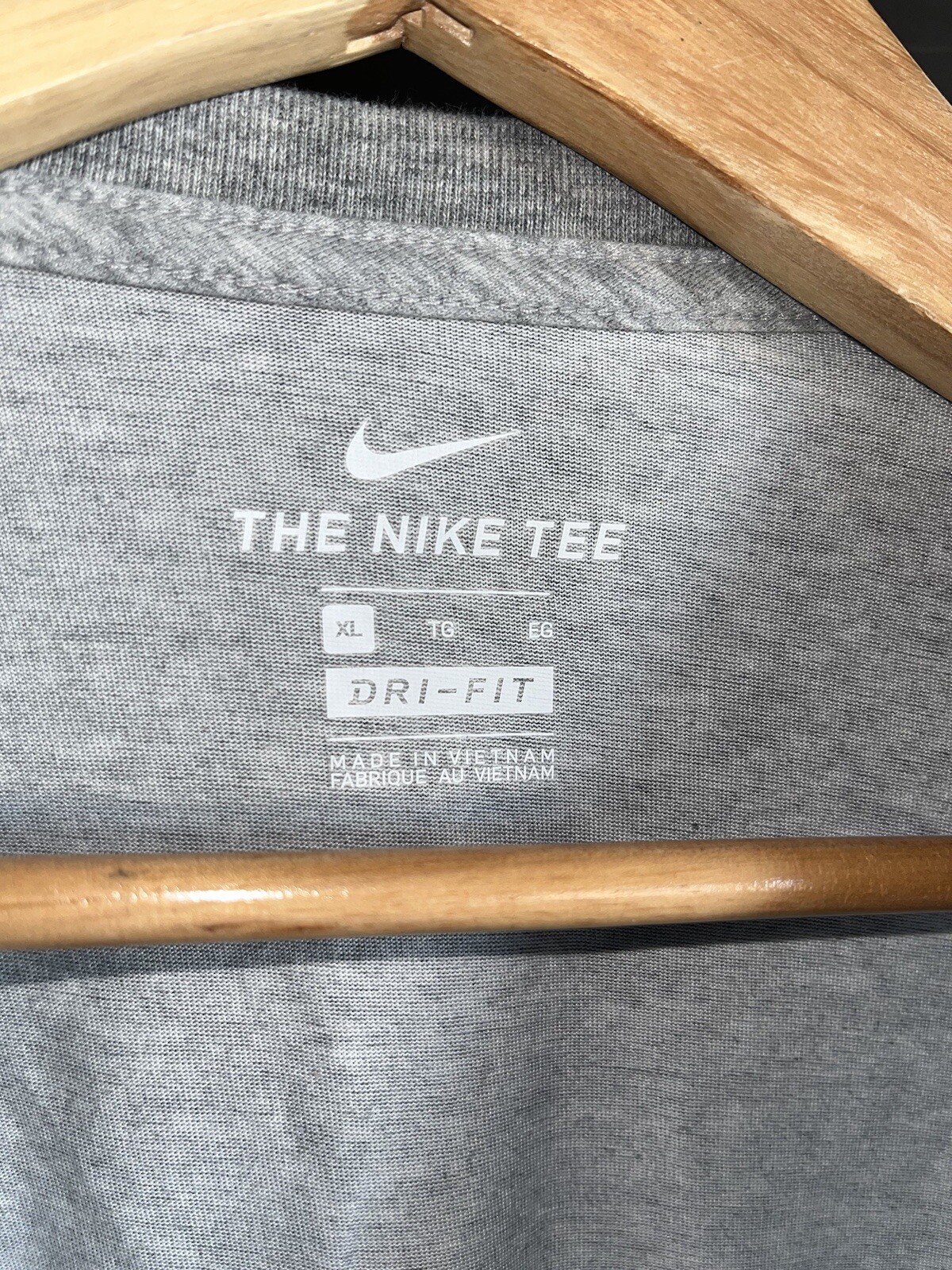 Men's Nike DRI Fit Shirt XL With Camo Lettering And Swoosh Iron On Logo gallery