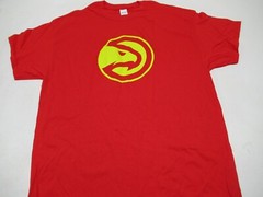 ATLANTA HAWKS NBA BASKETBALL PROMO T-SHIRT 100% COTTON (RED) XLARGE