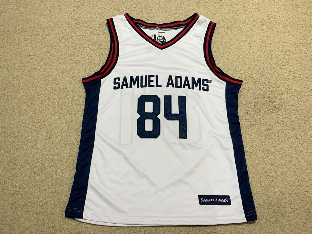 Samuel Adams Beer Basketball Jersey #84 Men's Size Medium Stitched Embroidered