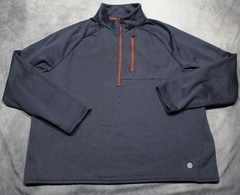 L.L.Bean Pullover Mens 2XL Blue Quarter Zip Fleece Performance Stretch Top
