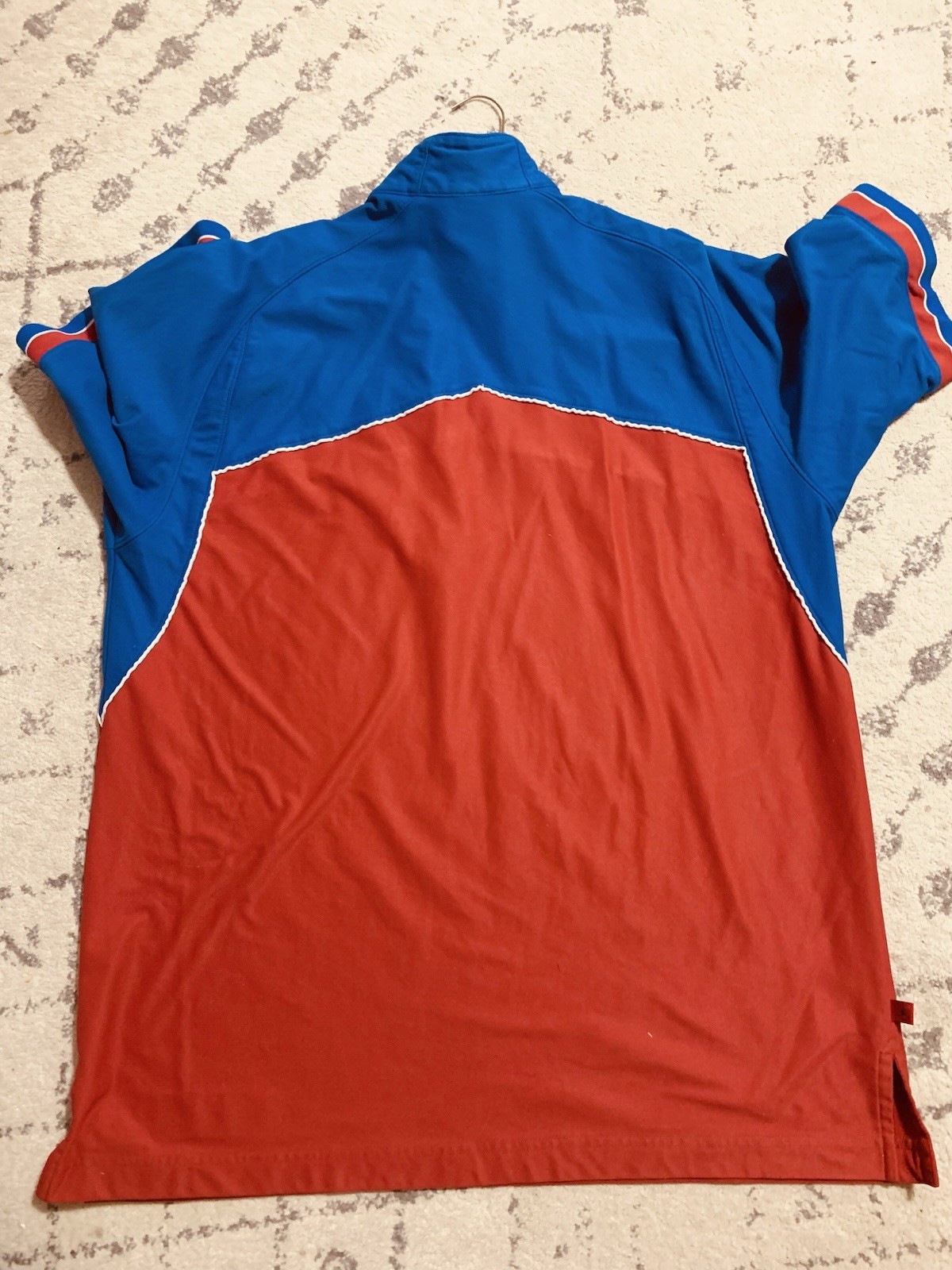 Air Jordan Blue Red 3XL 1/4 Zip Jumpman 23 Men’s Shirt Embroidery Warm Up VTG gallery