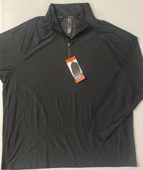 GERRY Mens Active Quarter Zip Regular Pullover Shirt XXL 2XL Wicking BLACK NWT