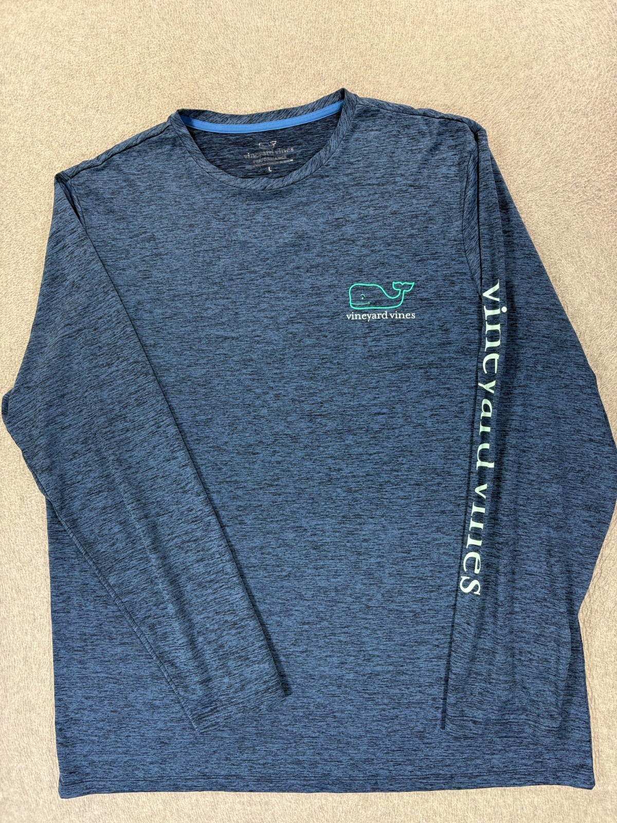 Vineyard Vines Performance Long Sleeve Crew Shirt (Men's Large) Blue gallery