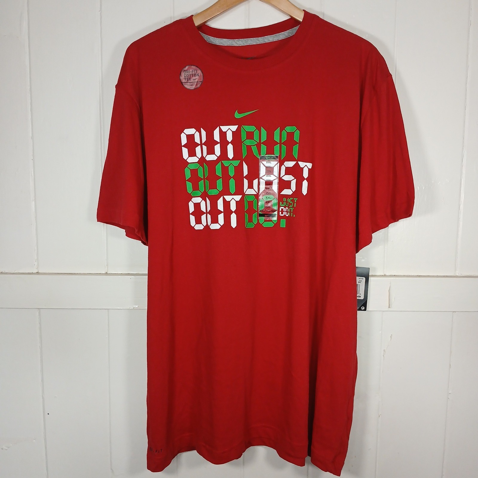 Nike Dri-FIT T-Shirt Mens XXL Red Short Sleeve Performance Active 520946-648 gallery