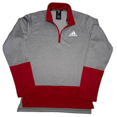 Adidas Mens Pullover Top Size Small Basketball DUALTHREAT 1/4 Zip Red 2015