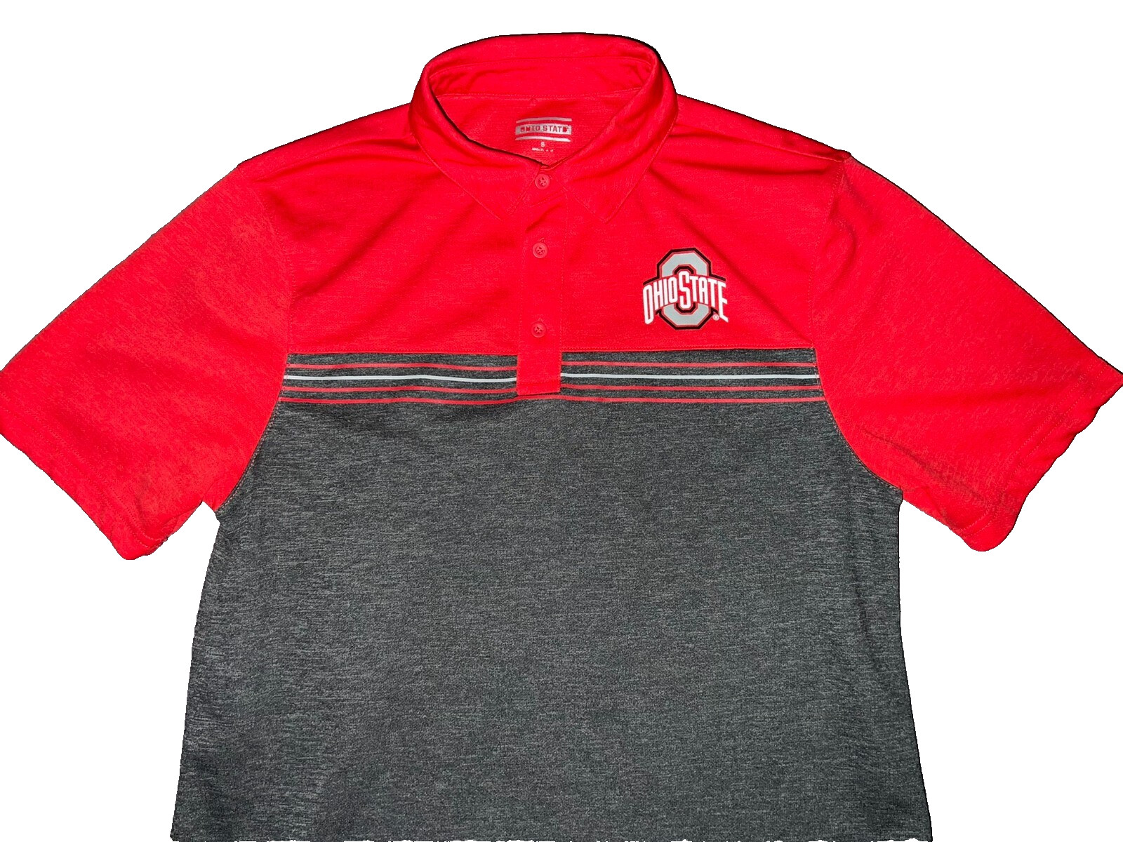EUC Mens Ohio State Buckeyes SS Golf Shirt, Scarlet/Gray, Size Small gallery