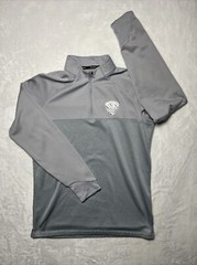 Nike Golf Pullover Men M Gray 1/4 Zip Long Sleeve Lids Foundation Golf Patch