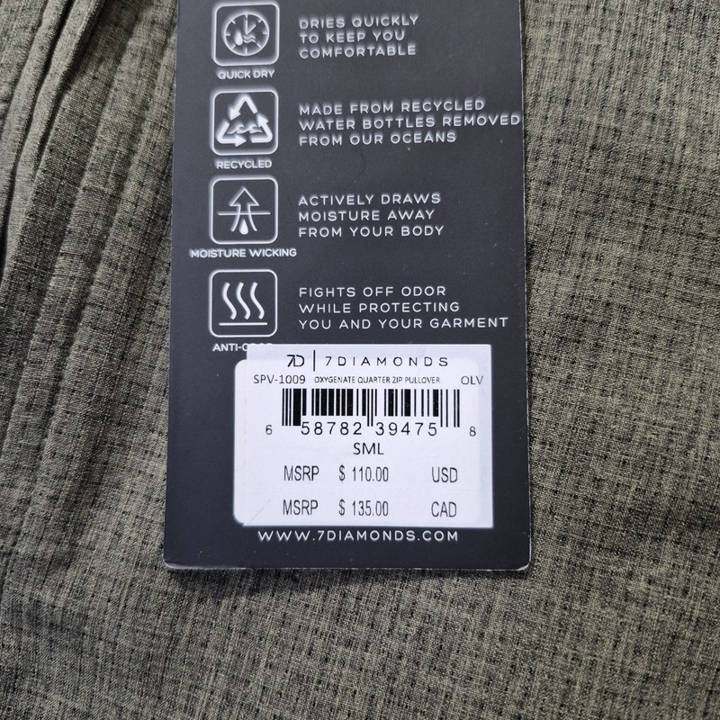 7 Diamonds Oxygenate 1/4 Zip Top Mens Small Green Performance Stretch Outdoor gallery
