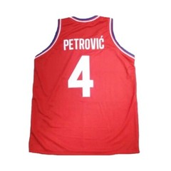 Retro Petrovic #4 Team Croatia Basketball Jersey Stitched Custom Names 2 Color