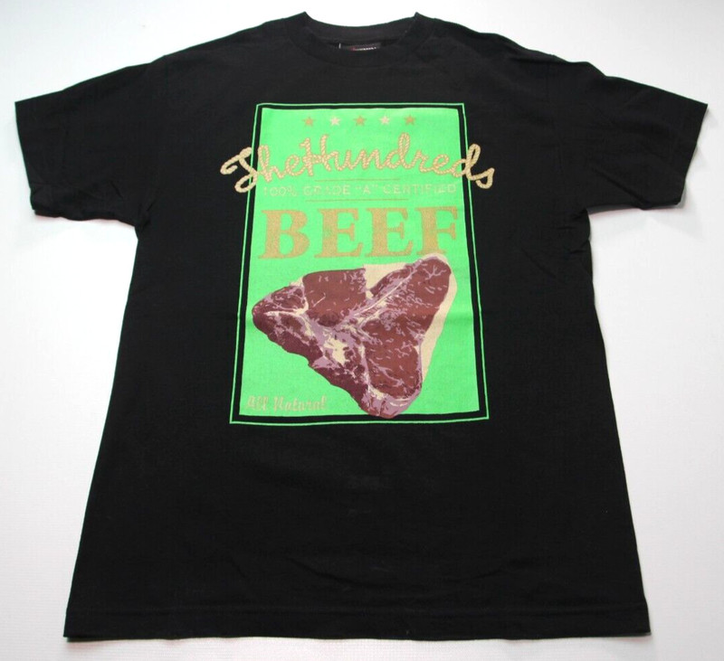 2007 THE HUNDREDS ~BEEF~ TEE M og/logo/bomb/punk/vtg/smiths/murder/lp/is/meat/ep gallery