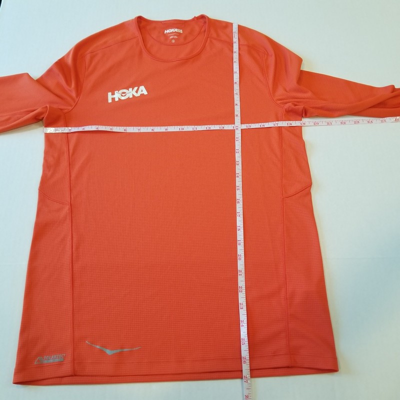 Hoka One One Polartec Power Dry Performance Long Sleeve Shirt Orange Small Men gallery