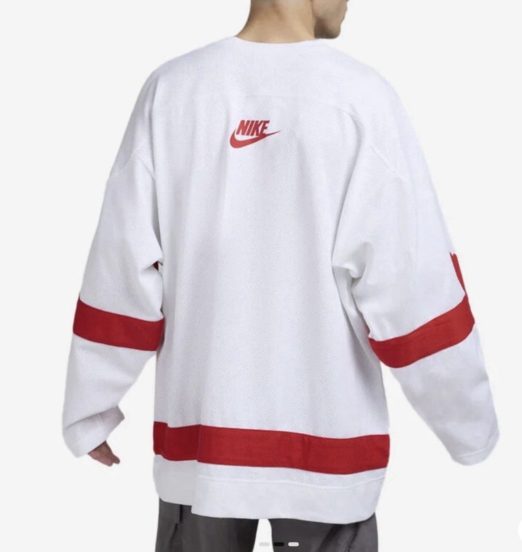 NIKE SPORTSWEAR CLUB HOCKEY JERSEY Mens Size XXL Oversized WHITE RED HV1137-100 gallery