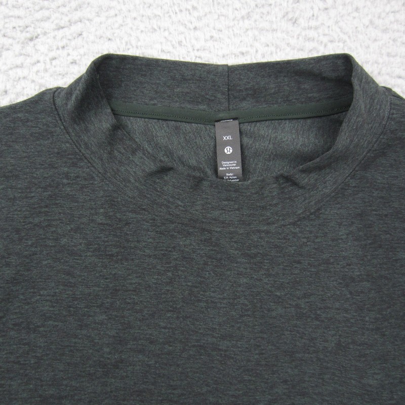 Lululemon Shirt Mens XXL Green Rulu Mock Neck Long Sleeve Heavy LM3DDXS gallery