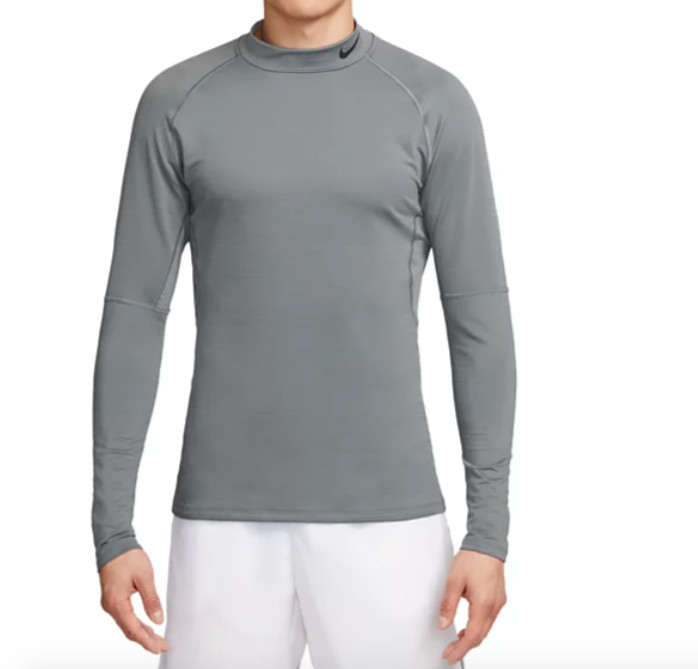 Nike Pro Long Sleeve Shirt Mens Large Slim Dri FIT Mock Neck Training Smoke Grey gallery