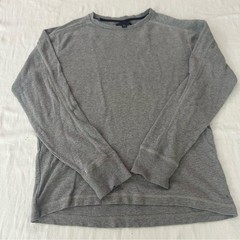 Banana Republic Gray Crewneck 100% Cotton Light Sweater Medium Classic Pullover