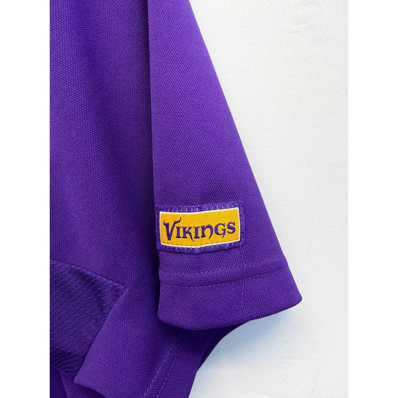 NFL Mens Minnesota Vikings Collared Purple Short Sleeve Activewear Shirt gallery