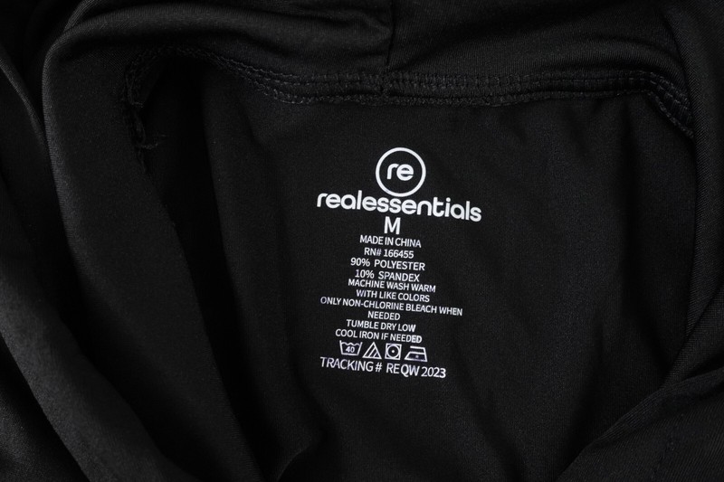 RealEssentials Men's Medium Black Lightweight Pullover Hooded Performance Tee gallery