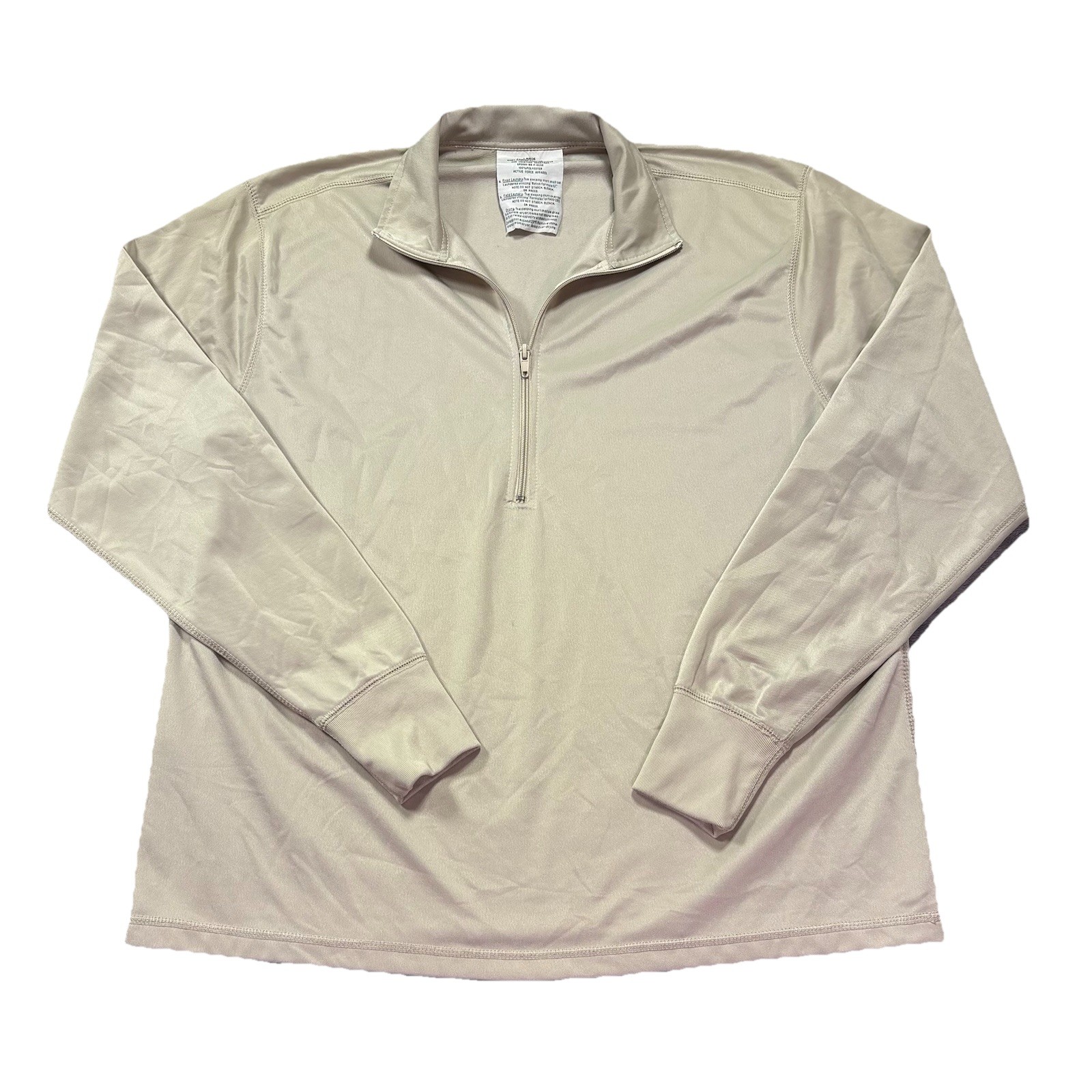 Military Sleeping Shirt Large Beige Long Sleeve Quarter Zip Active Force Apparel gallery