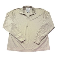 Military Sleeping Shirt Large Beige Long Sleeve Quarter Zip Active Force Apparel