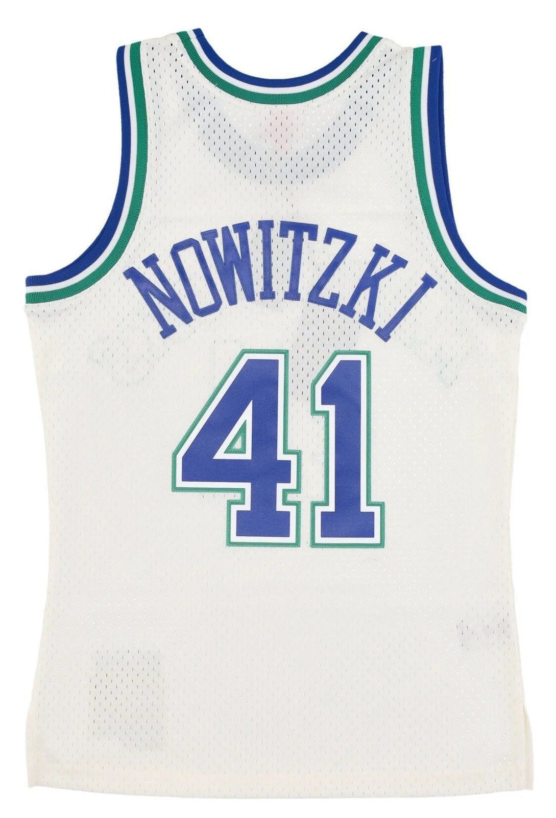 MENS MITCHELL & NESS CREAM SWINGMAN JERSEY MAVERICKS 1998 DIRK NOWITZKI gallery