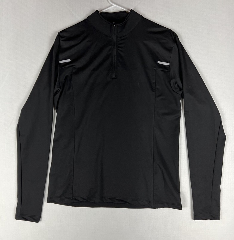 Men's Size Large Black Athletic Half-Zip Pullover - Quick Dry Performance Shirt gallery