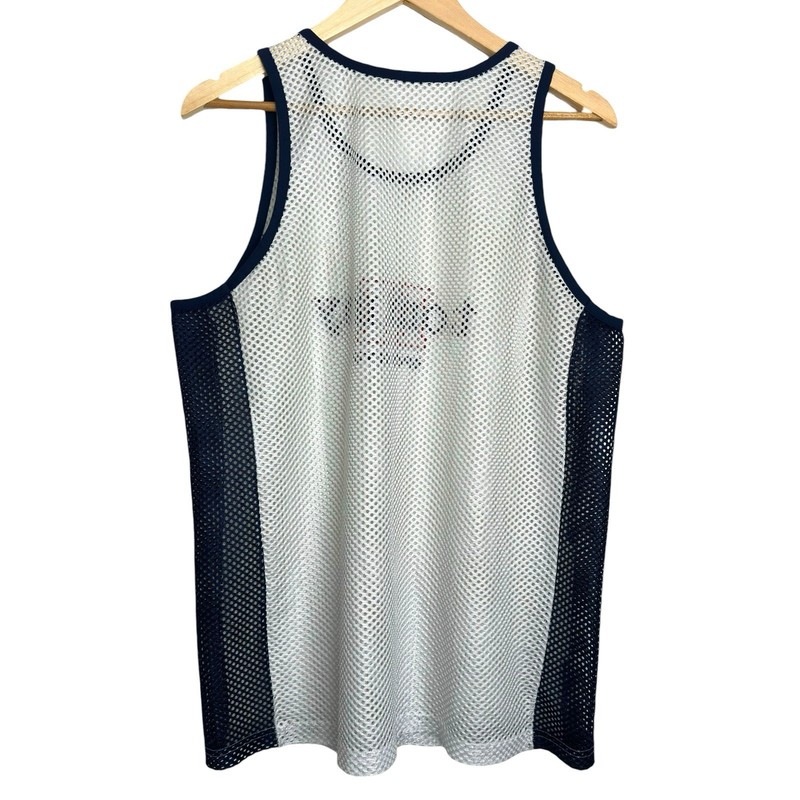 VTG 90s Tommy Sports Mesh Jersey Tank White/Blue Large Y2K Spellout gallery