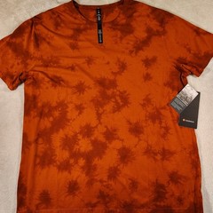 Lululemon Men’s XXL The Fundamental T Tech Marble Tye-Dye Orange Gym Workout NEW