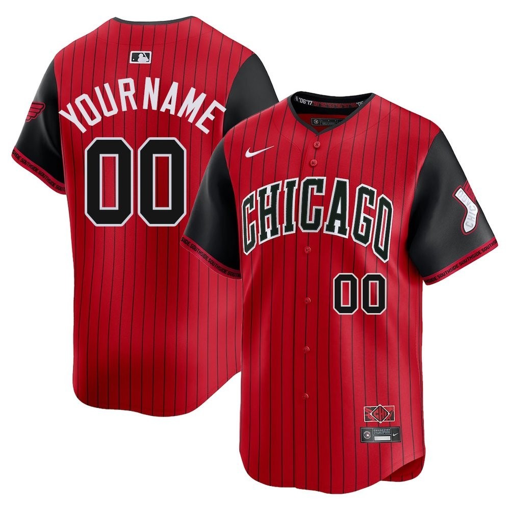 Custom Nike MLB 2025 Chicago White Sox City Connect AC Stitched Red/Black Jersey