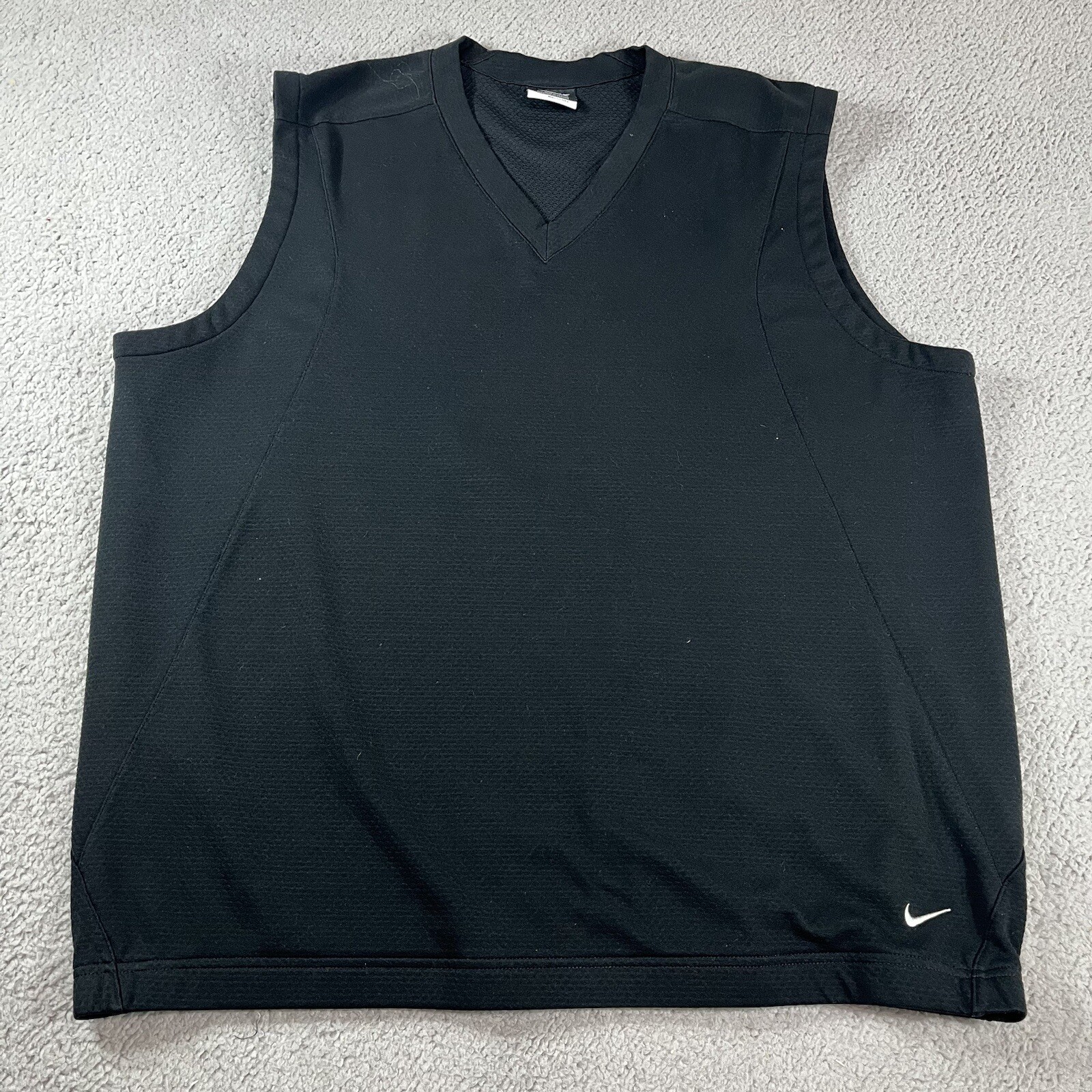Nike Golf Shirt Mens Large Black Tank Top FIT DRY Sleeveless Stretch Swoosh gallery