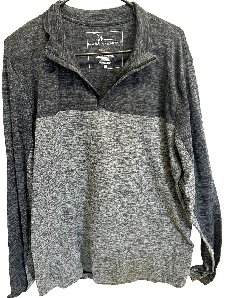 Marc Anthony Slim Fit Long Sleeve Light And Dark Gray. Super Comfortable XL