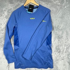 Nike LeBron James Dri-FIT Blue Long Sleeve Basketball Shirt 618222-456 Men S NEW