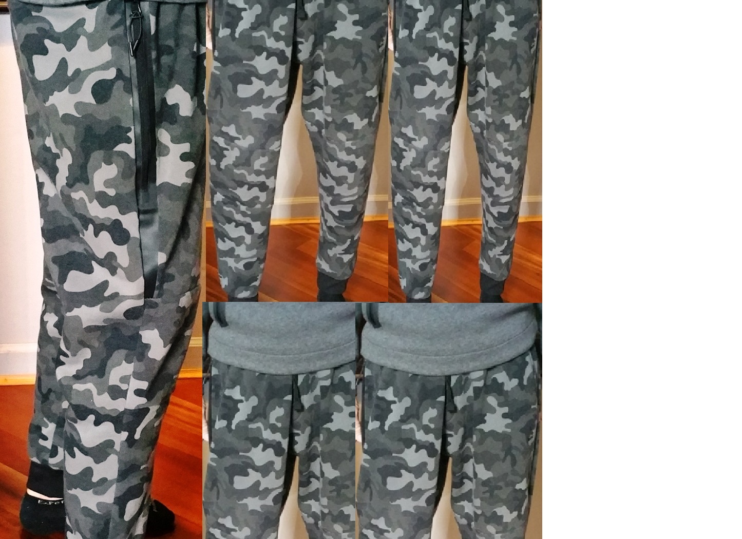NEW RBX Active Men's Camo GREY Tech Fleece Tapered Zipper Sweat Pants X LARGE gallery