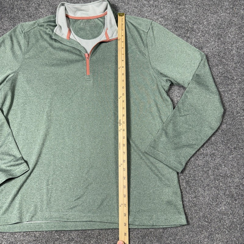 MAELREG Performance Pullover Mens XL Green 1/4 Zip Long Sleeve Shirt Top gallery