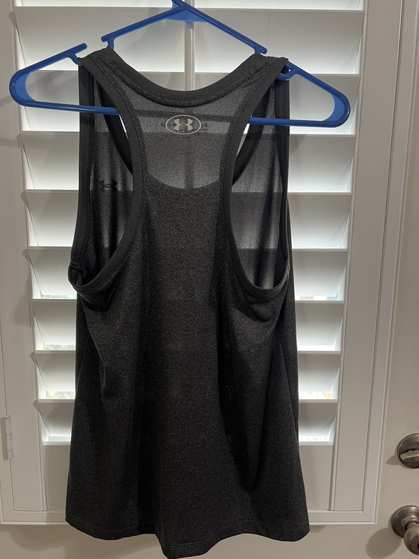 Under Armor Loose, Size SM, Heatgear, sleeveless work out shirt in grey gallery