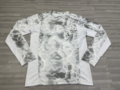 Habit Solar Factor SPF 40+ Mens Small Long Sleeve Shirt Gray White Water Print