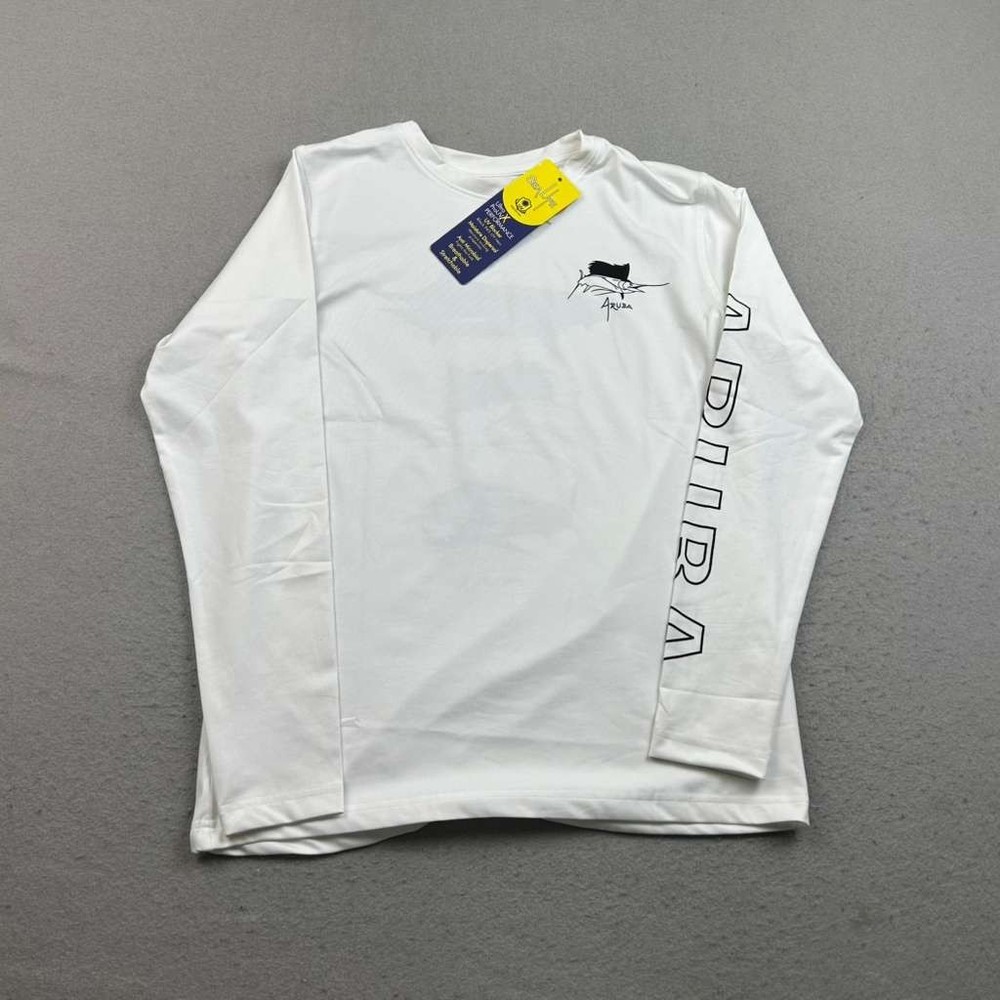 Sea Life Aruba Fish Shirt Mens Small White ProUV Activewear Tee Pullover NWT