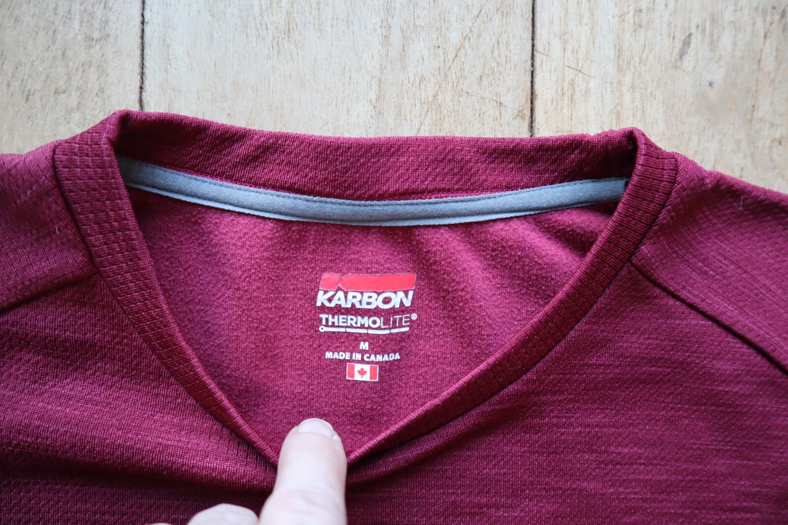 Rust Brick Red KARBON Thermolite LS Pullover Stretchy Shirt Medium gallery