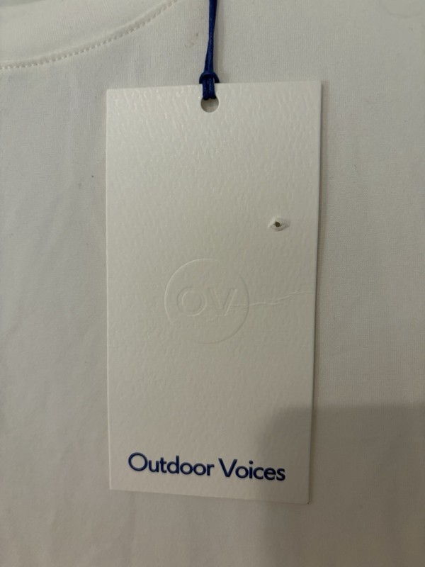 Outdoor Voices CloudKnit Tee White M Short Sleeve Bio Dry Anti Odor OV61101 gallery
