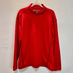 Pebble Beach Shirt Mens Large Red 1/4 Zip Golf Performance Pullover Casual