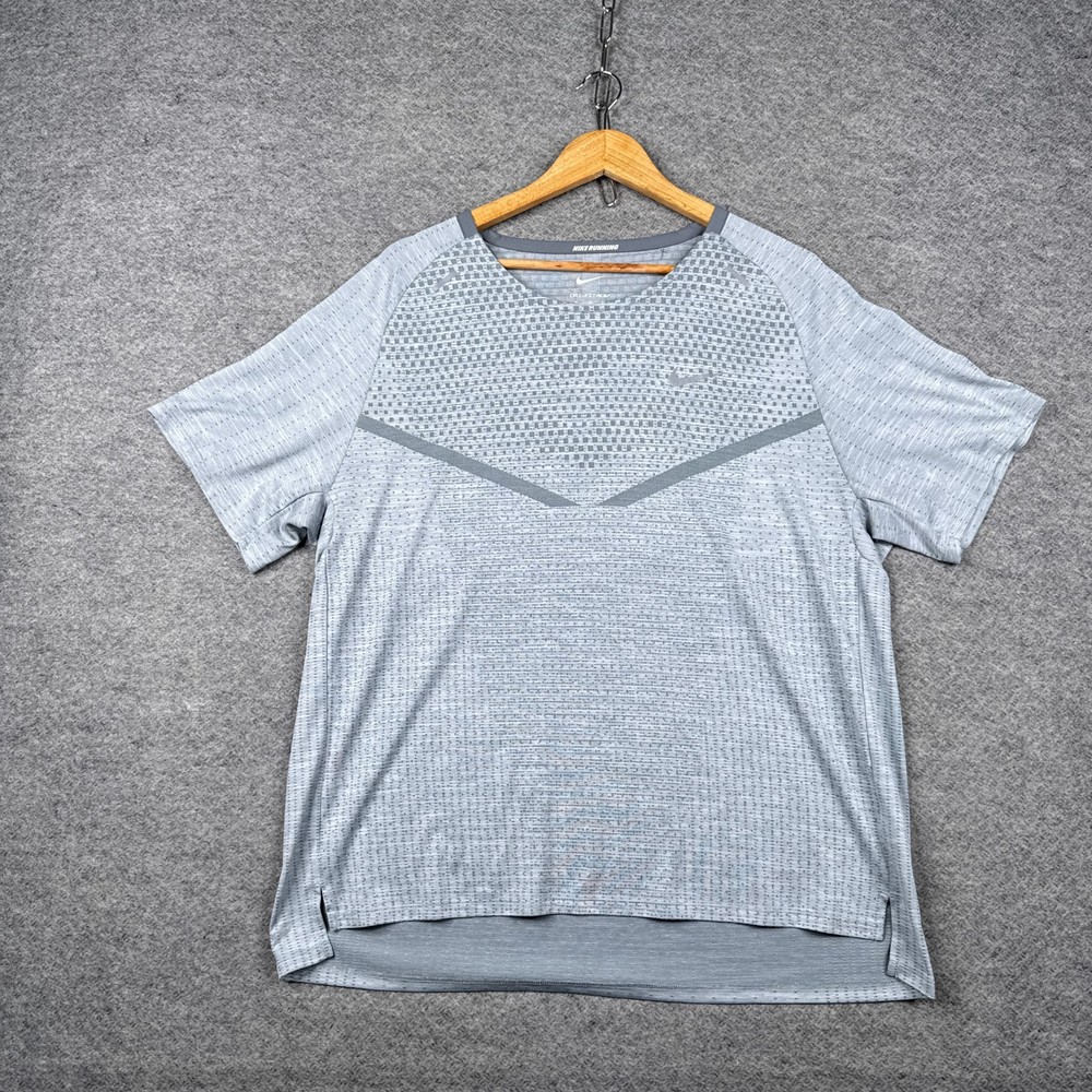 Nike Shirt Mens XL Grey TechKnit Dri-FIT ADV Running DM4753-084