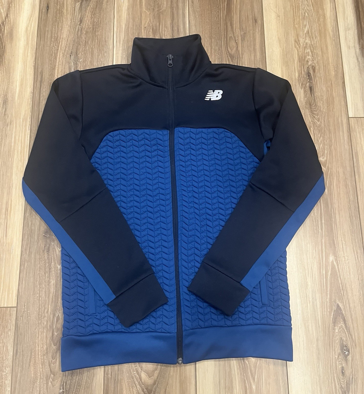 New Balance Heatloft Colorblock Jacket Quilted Sweat Shirt Coat Mens Small. gallery