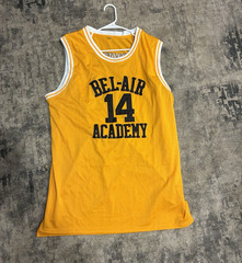 Bel-Air Academy Smith #14 Yellow Mesh Basketball Jersey Tank 3XL Big & Tall
